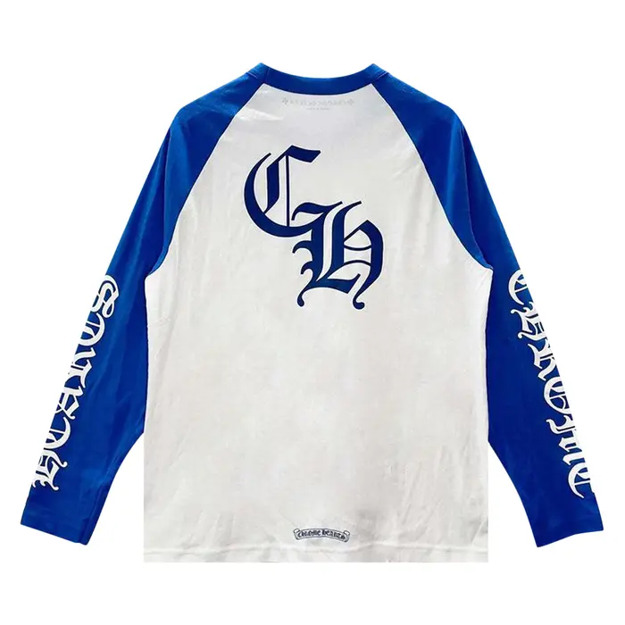 EM Sneakers Chrome Hearts Sanskrit Blue White Long Sleeve T-Shirt