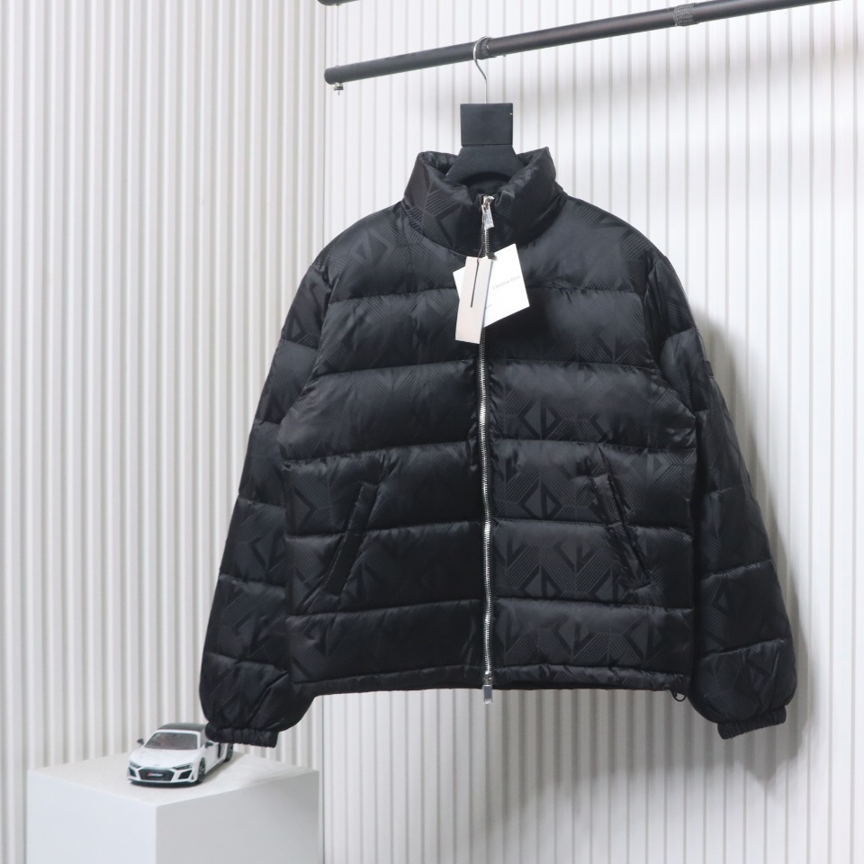 EM Sneakers Dior All-over Geometric Print Stand-up Collar Down Jacket