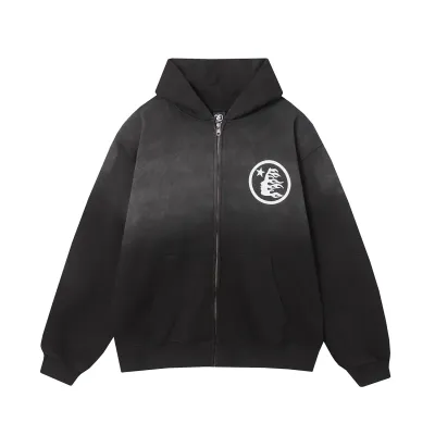 EM Sneakers Hellstar Zip-Up Hoodie Washed Black 01