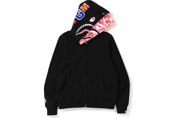 EM Sneakers BAPE ABC Shark Full Zip Double Hoodie Black/Pink