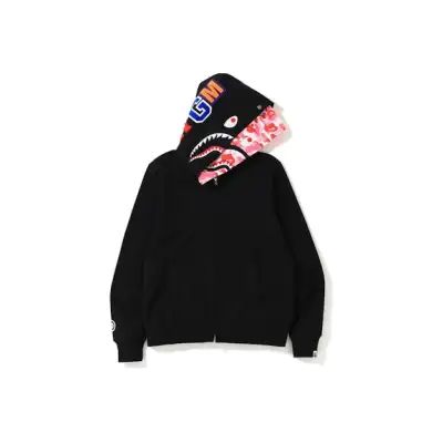 EM Sneakers BAPE ABC Shark Full Zip Double Hoodie Black/Pink 02