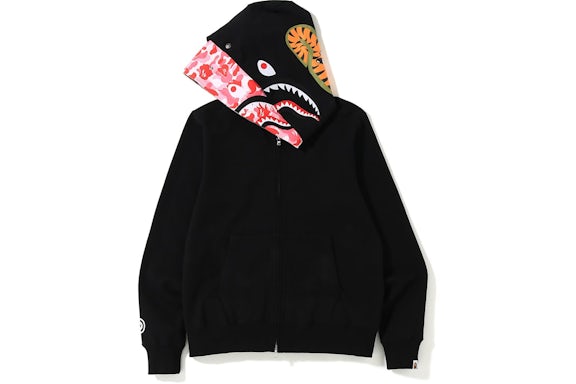 EM Sneakers BAPE ABC Shark Full Zip Double Hoodie Black/Pink