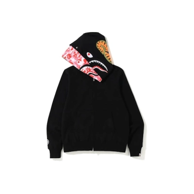 EM Sneakers BAPE ABC Shark Full Zip Double Hoodie Black/Pink 01