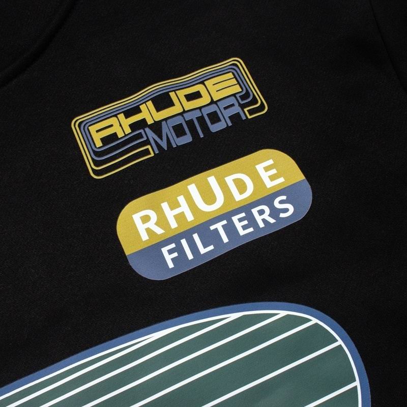 EM Sneakers Rhude Roadway Racing Cotton Hoodie Black