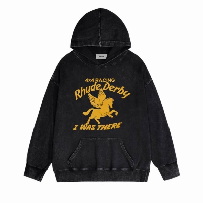 EM Sneakers Rhude Derby Graphic Hoodie Black 01