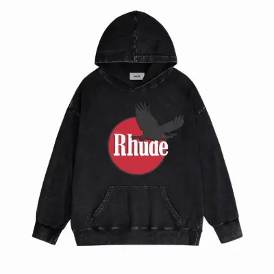 EM Sneakers Rhude Eagle Logo Hoodie Black 01