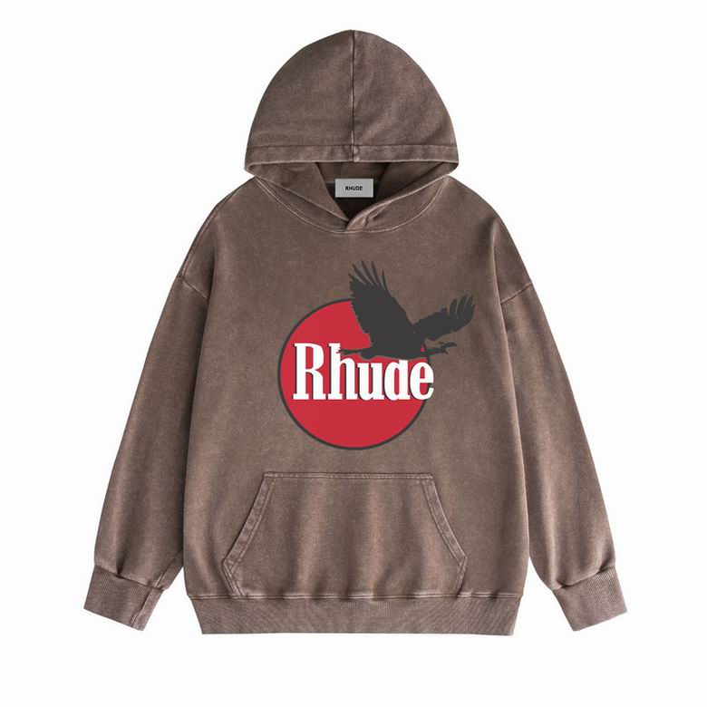 EM Sneakers Rhude Eagle Logo Hoodie Brown