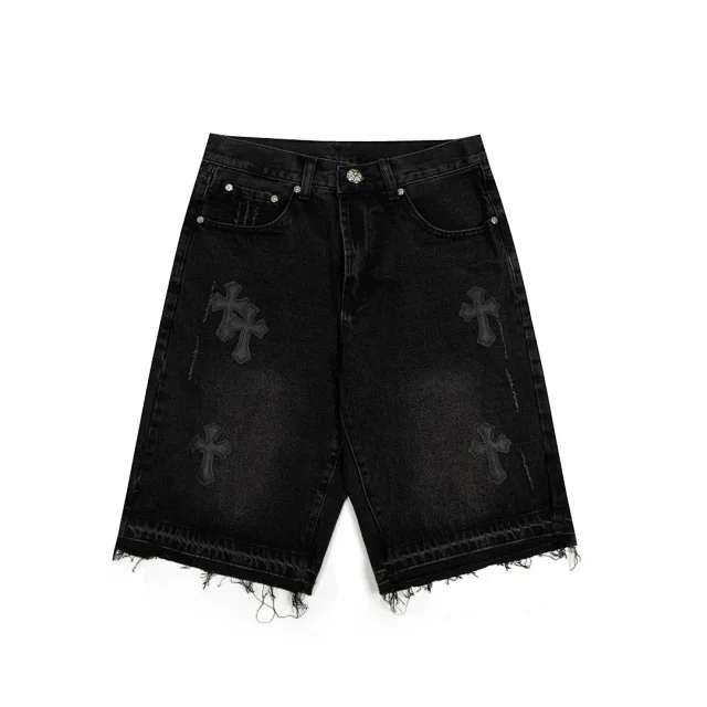 EM Sneakers Chrome Hearts Black Cross Print Short Jean Black