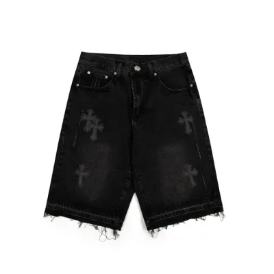 EM Sneakers Chrome Hearts Black Cross Print Short Jean Black 01