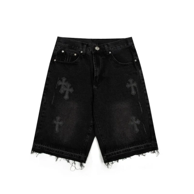 EM Sneakers Chrome Hearts Black Cross Print Short Jean Black 01