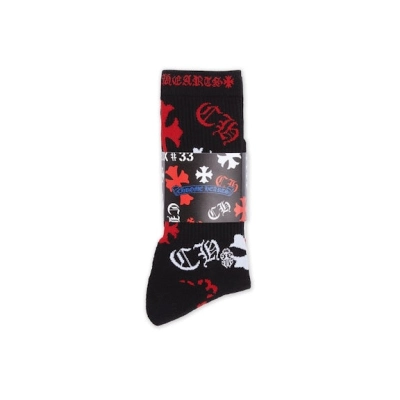 EM Sneakers Chrome Hearts Stencil Socks Black/White/Red 02