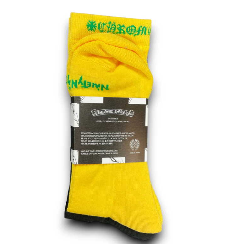 EM Sneakers Chrome Hearts x Matty Boy Flame Socks Green/Yellow/Black