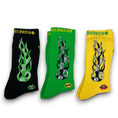 EM Sneakers Chrome Hearts x Matty Boy Flame Socks Green/Yellow/Black 02