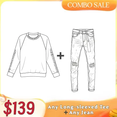 [Any Long-Sleeved Tee + Any Jean] Combo Set 01