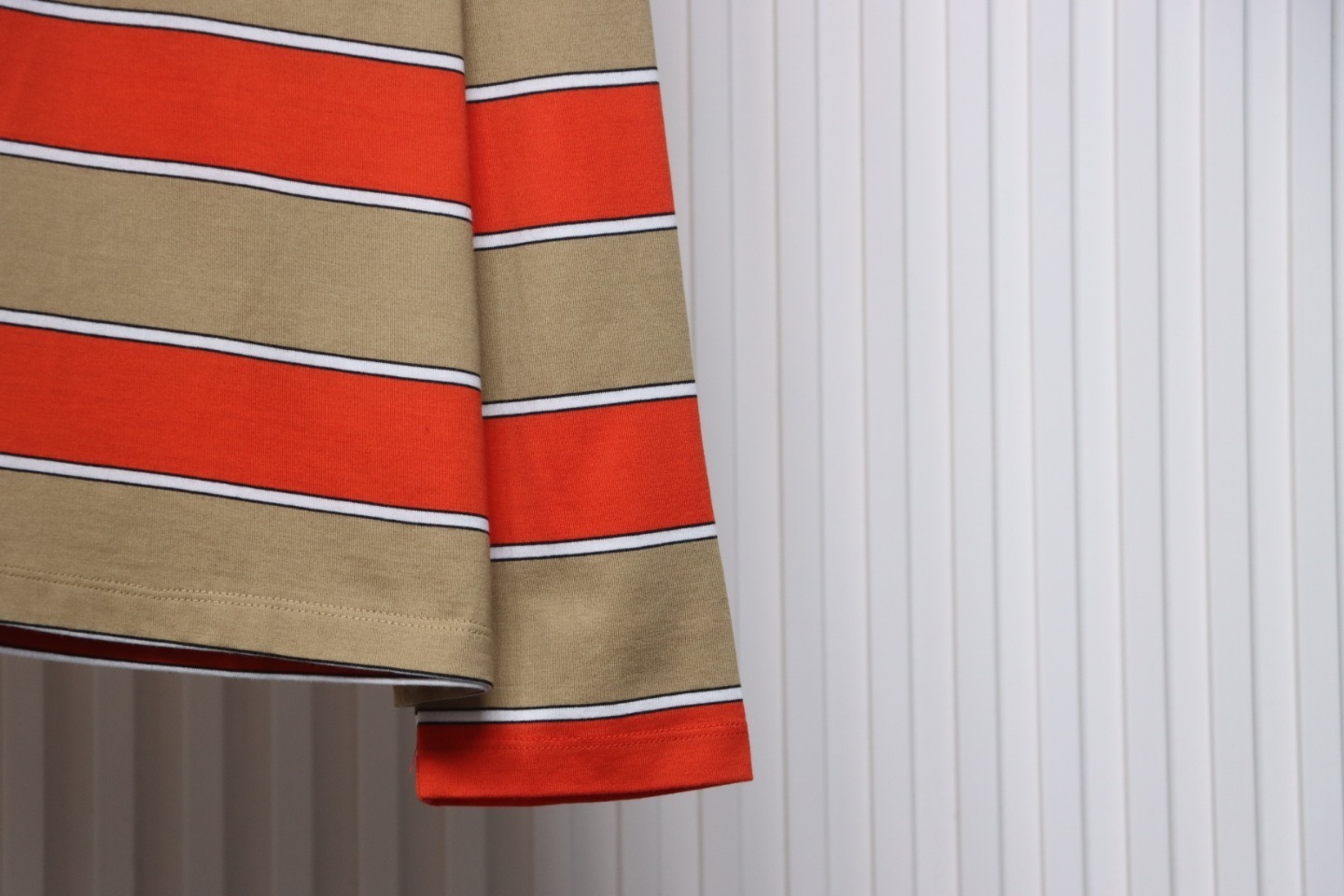 EM Sneakers Miu Miu Unisex Stripes Long Sleeve Polo with Logo In Orange