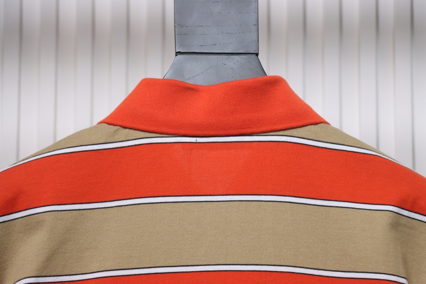EM Sneakers Miu Miu Unisex Stripes Long Sleeve Polo with Logo In Orange