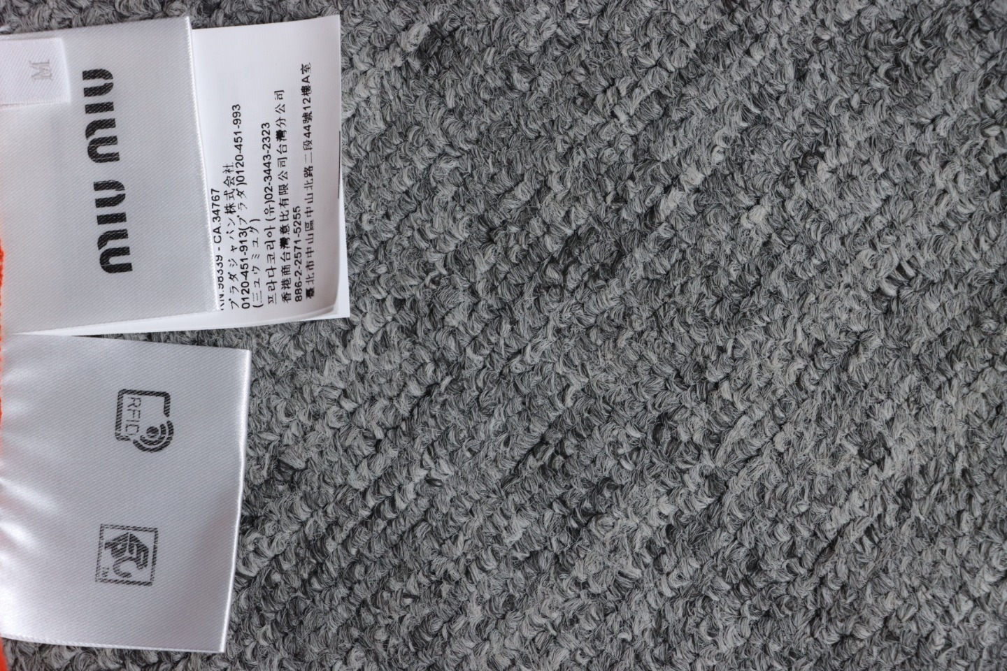 EM Sneakers Miu Miu Unisex Stripes Long Sleeve Polo with Logo In Orange