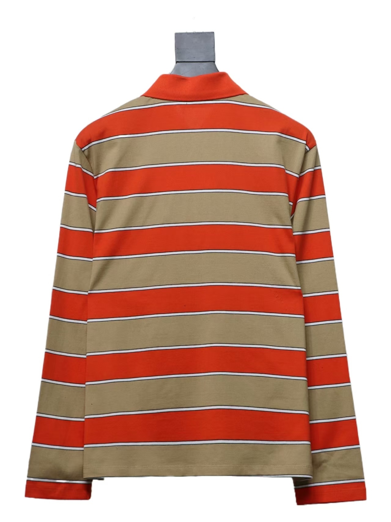 EM Sneakers Miu Miu Unisex Stripes Long Sleeve Polo with Logo In Orange