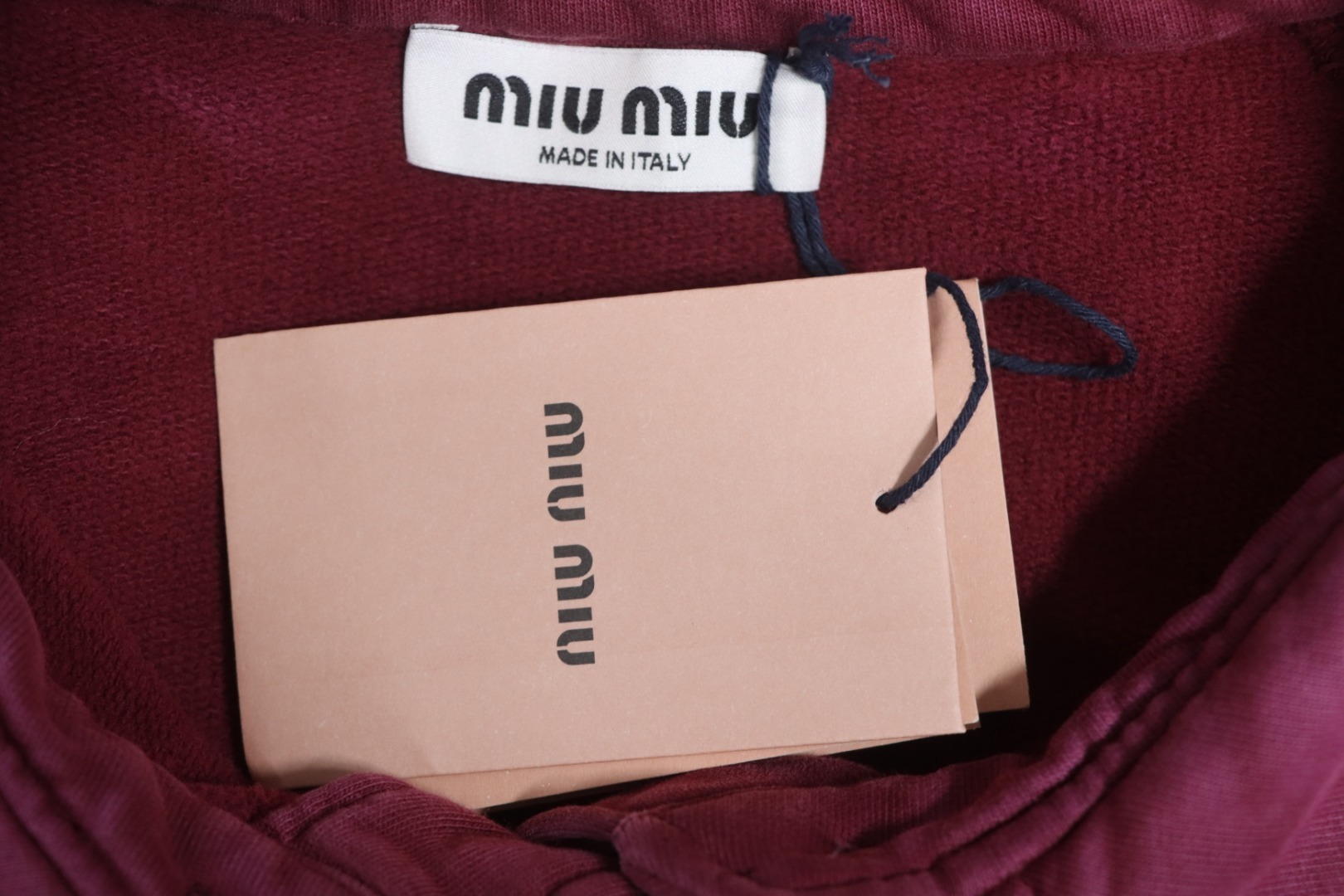 EM Sneakers Miu Miu Burgundy Long Sleeve Polo with Logo In Red