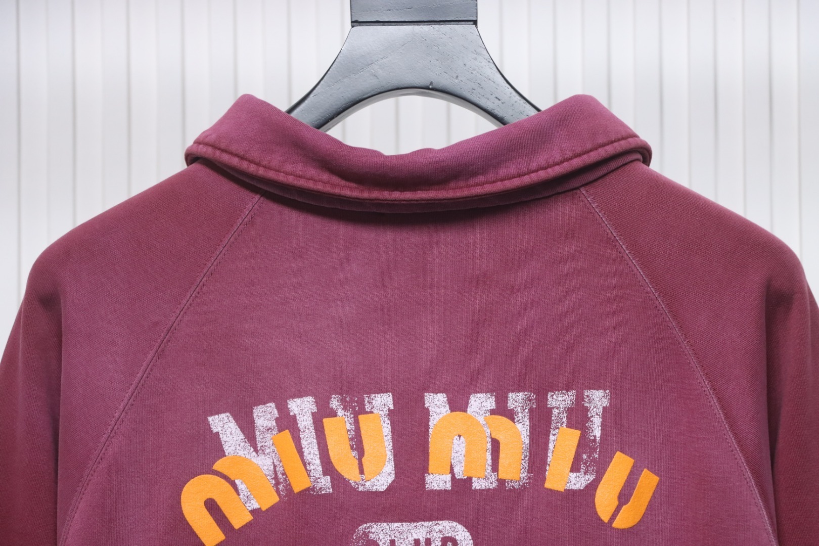EM Sneakers Miu Miu Burgundy Long Sleeve Polo with Logo In Red