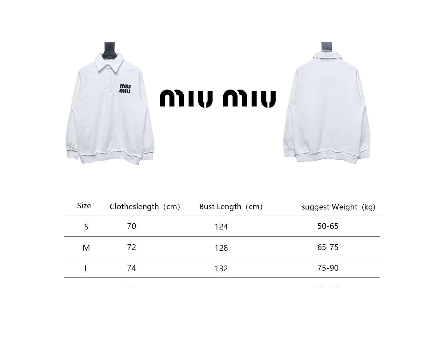 EM Sneakers Miu Miu Burgundy Long Sleeve Polo with Logo In White