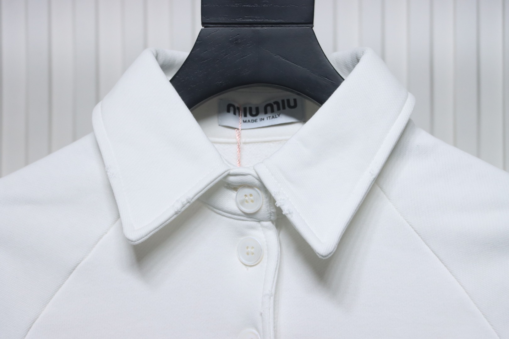 EM Sneakers Miu Miu Burgundy Long Sleeve Polo with Logo In White