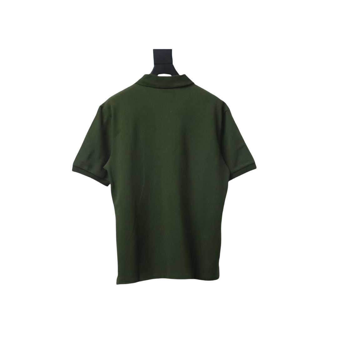 EM Sneakers Miu Miu Dark Green Cotton Polo T-shirt with Zipper
