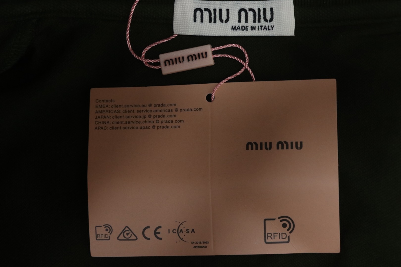 EM Sneakers Miu Miu Dark Green Cotton Polo T-shirt with Zipper