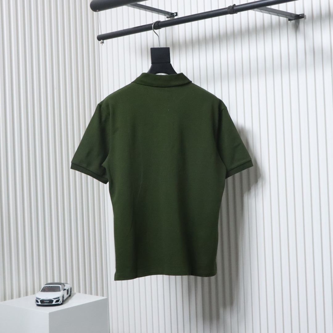 EM Sneakers Miu Miu Dark Green Cotton Polo T-shirt with Zipper