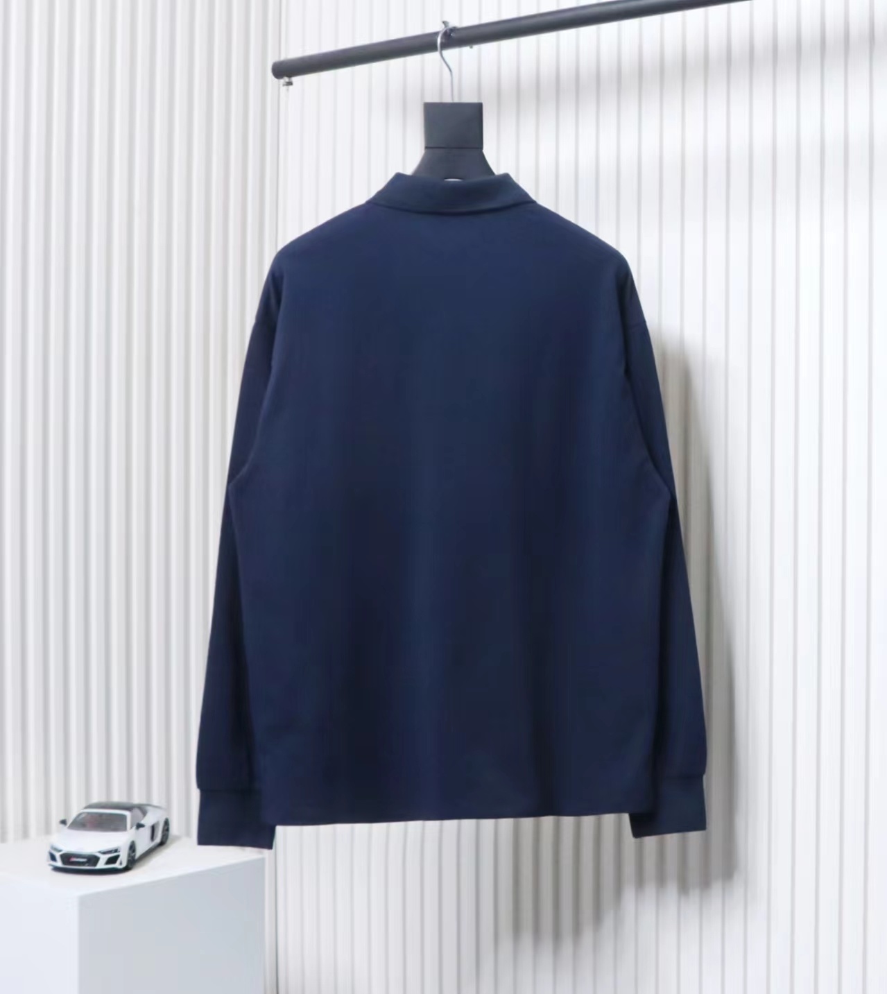 EM Sneakers Miu Miu Long Sleeve Polo with Logo In Navy