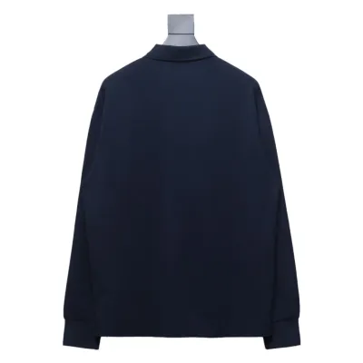 EM Sneakers Miu Miu Long Sleeve Polo with Logo In Navy 02