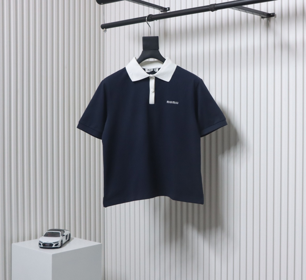 EM Sneakers Miu Miu Navy Cotton Piqué Polo T-Shirt