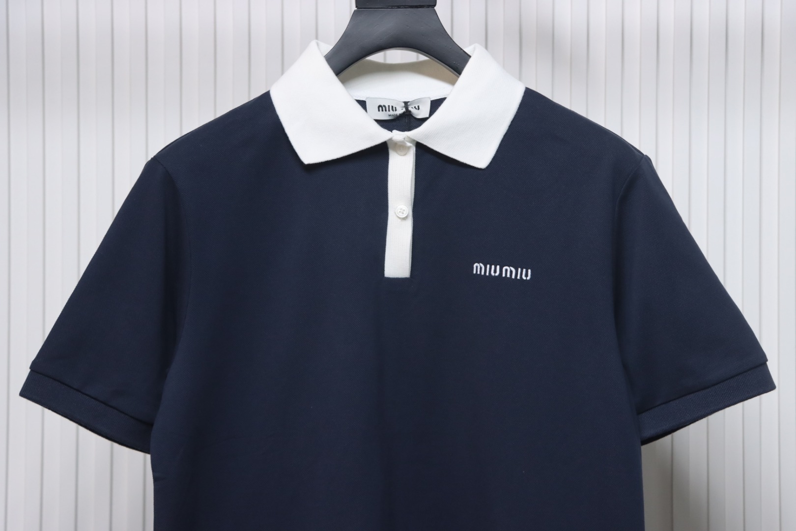 EM Sneakers Miu Miu Navy Cotton Piqué Polo T-Shirt