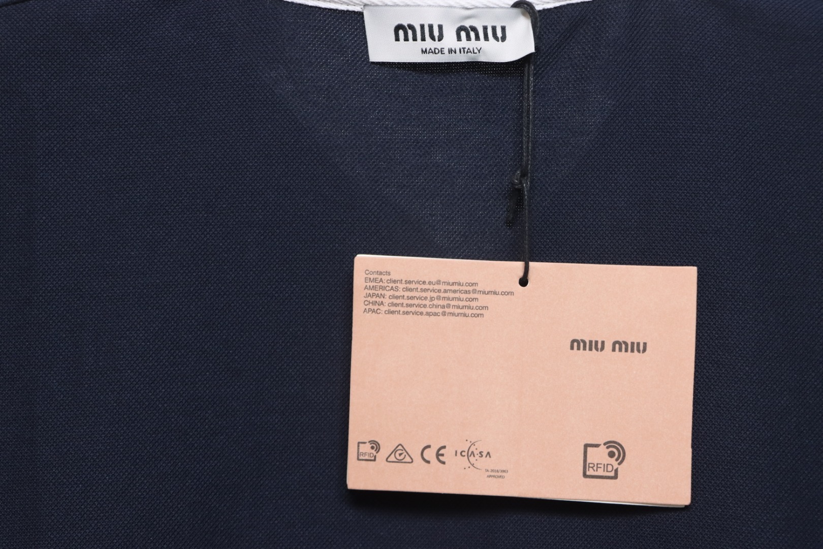 EM Sneakers Miu Miu Navy Cotton Piqué Polo T-Shirt