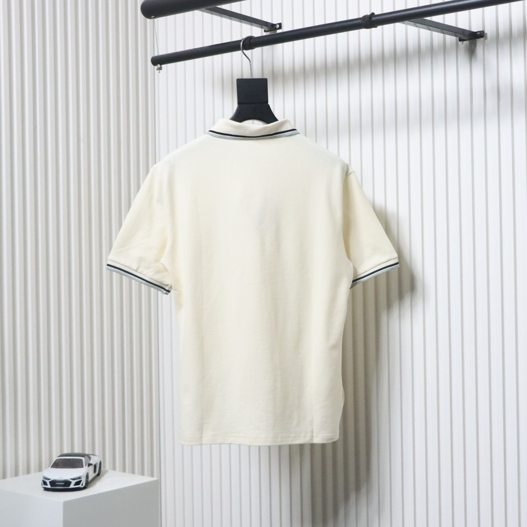 EM Sneakers Miu Miu White Cotton Polo T-shirt with Zipper