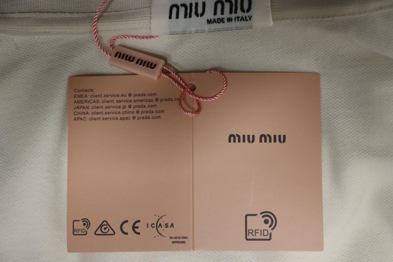 EM Sneakers Miu Miu White Cotton Polo T-shirt with Zipper