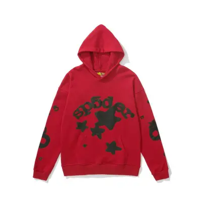 EM Sneakers Sp5der Beluga Hoodie Red Black 01
