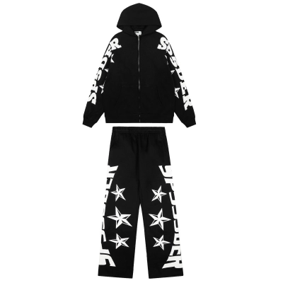 EM Sneakers Sp5der Hoodie & Sweatpant Set MX555 Black 01