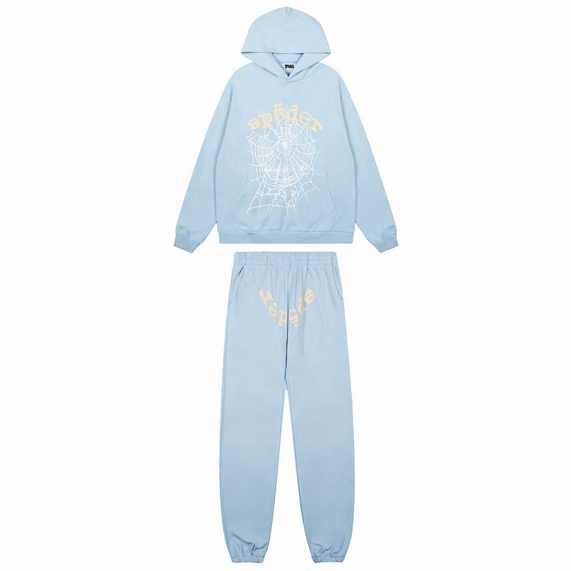 EM Sneakers Sp5der Hoodie & Sweatpant Set OG Web V2 Dusty Blue