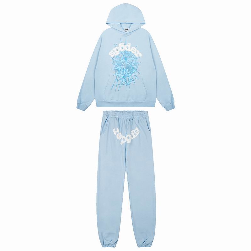 EM Sneakers Sp5der Hoodie & Sweatpant Set Print Gothic Sky Blue