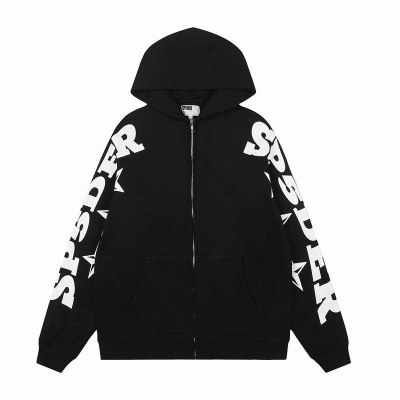 EM Sneakers Sp5der MX555 Zip Hoodie Black 01