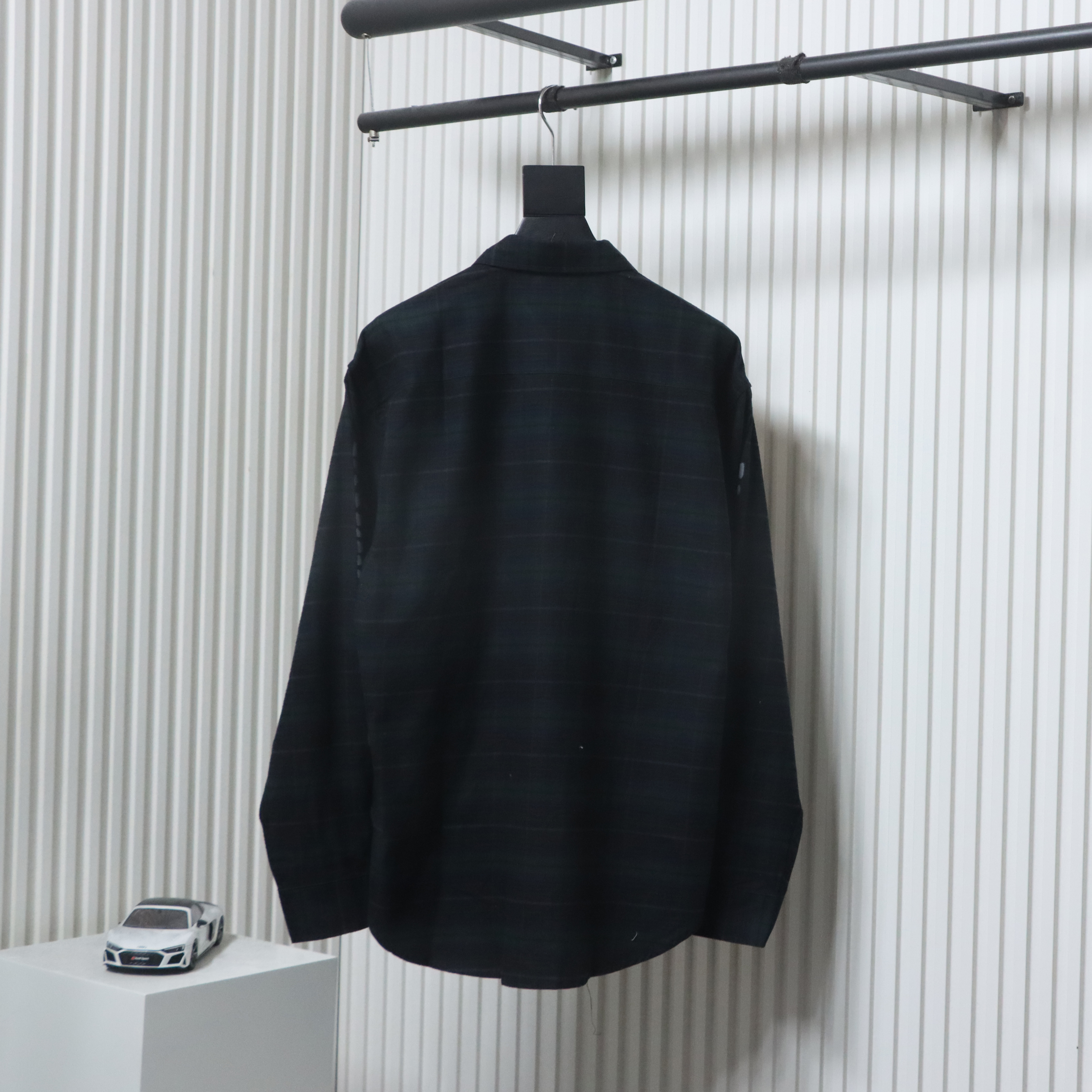 EM Sneakers Balenciaga Blurred Letter Check Long Sleeve Black Shirt