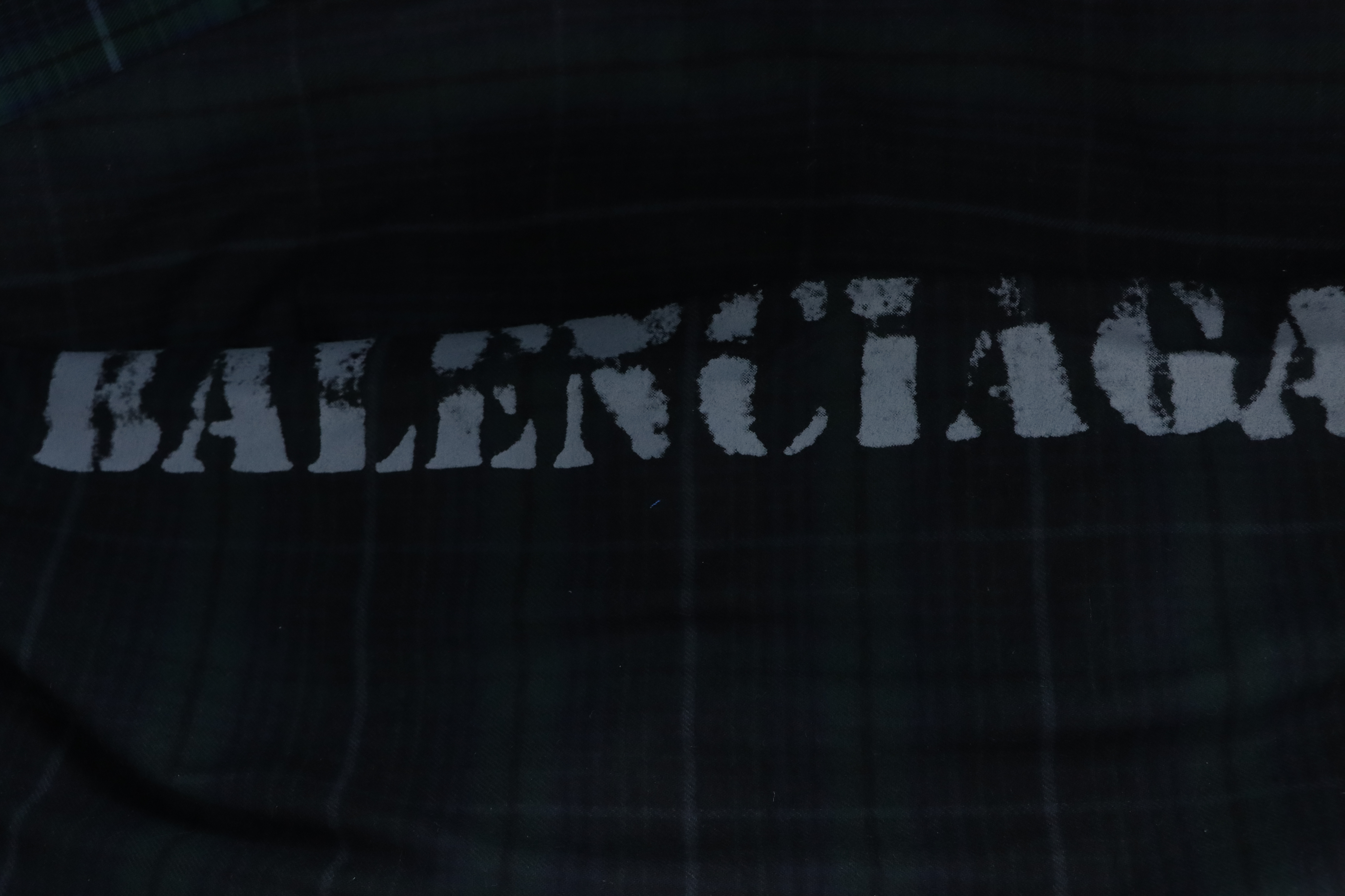 EM Sneakers Balenciaga Blurred Letter Check Long Sleeve Black Shirt