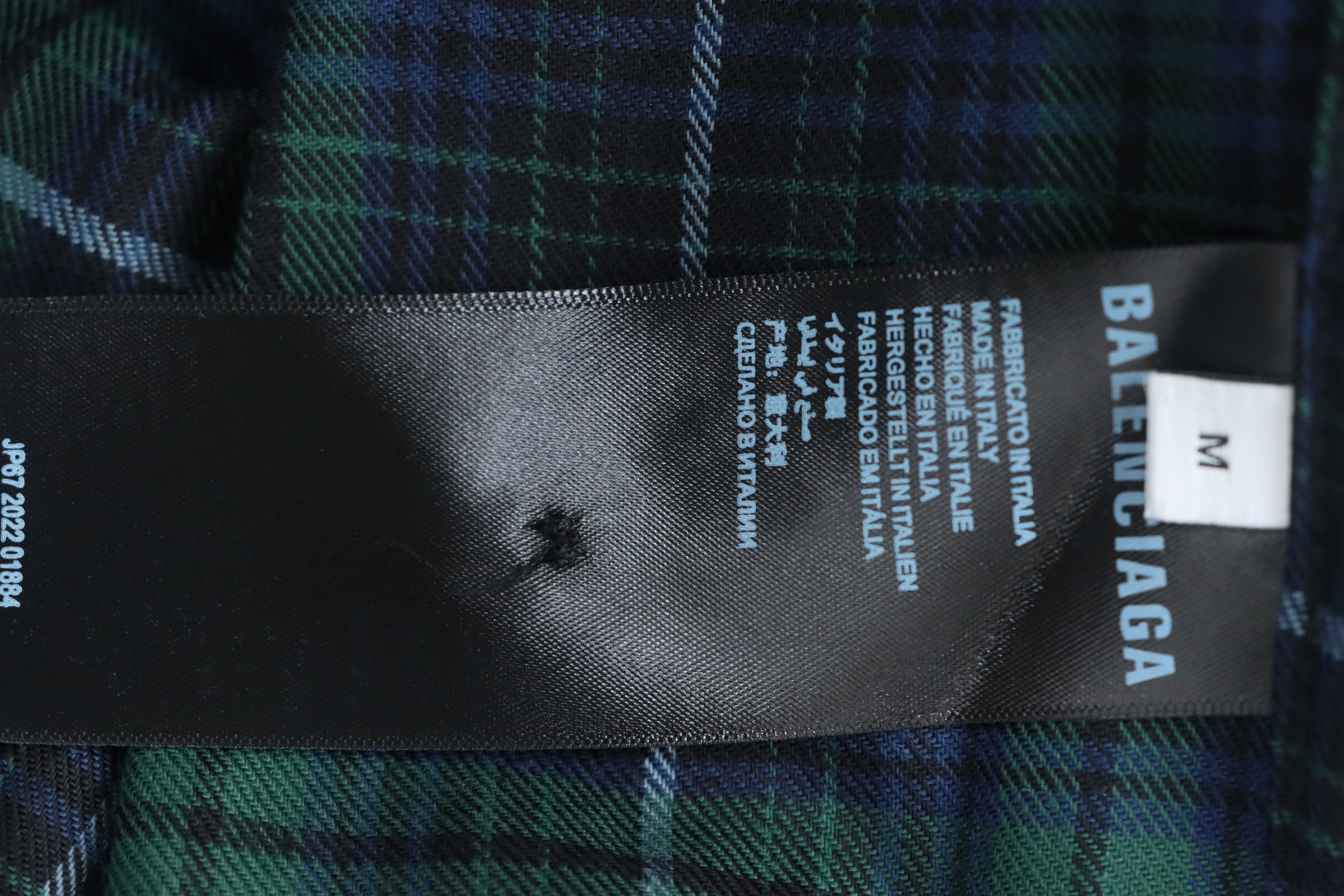 EM Sneakers Balenciaga Blurred Letter Check Long Sleeve Black Shirt