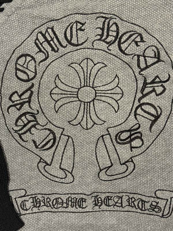 EM Sneakers Chrome Hearts Horseshoe Print Black and Gray Color-blocked Sweater