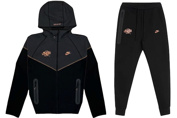 EM Sneakers Nike Sportswear x Central Cee Tech Fleece Hoodie & Joggers Set Black/Metallic Red Bronze