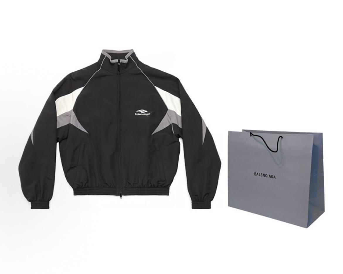 EM Sneakers Balenciaga 23fw Black Grey Color Track Sports Jacket