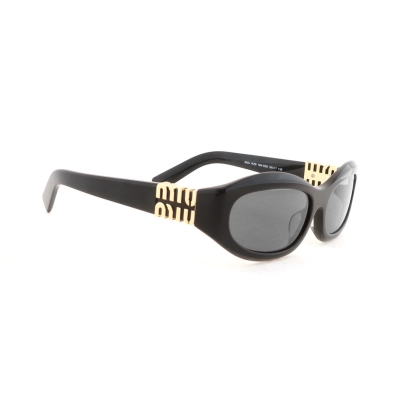 EM Sneakers Miu Miu Curved Frame Sunglasses Black/Gold Label 02