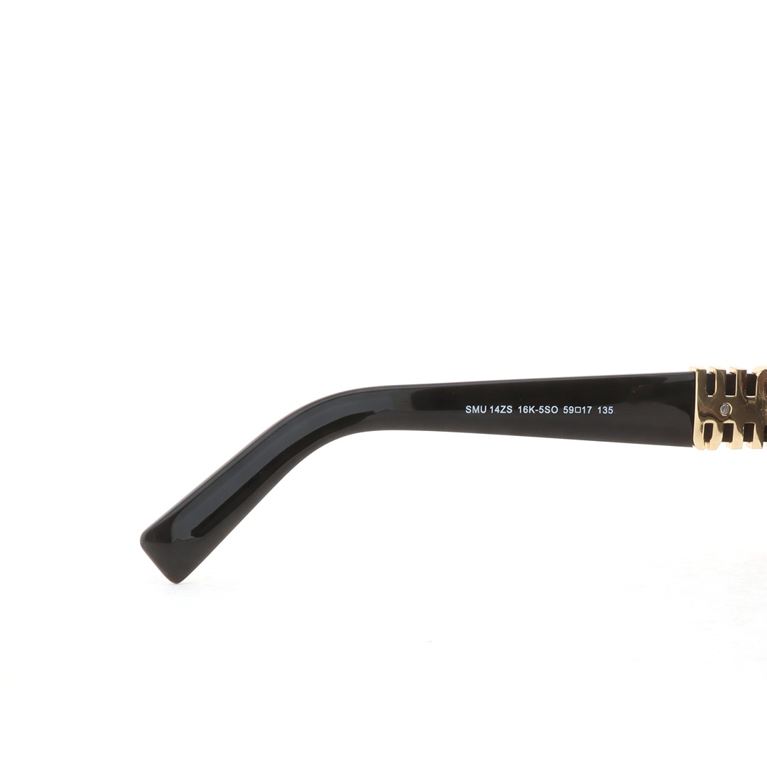 EM Sneakers Miu Miu Curved Frame Sunglasses Black/Gold Label