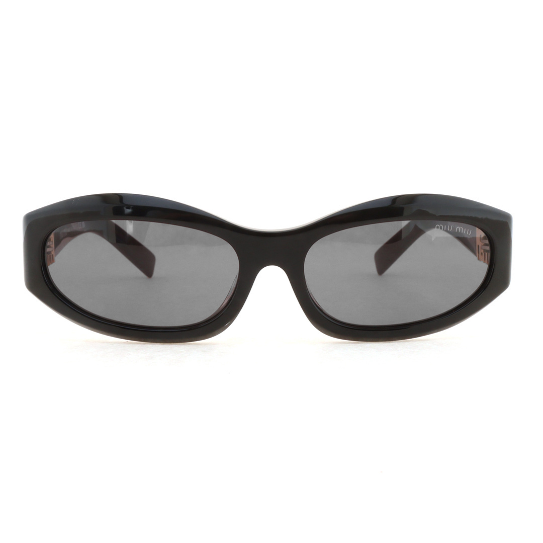 EM Sneakers Miu Miu Curved Frame Sunglasses Black/Gold Label